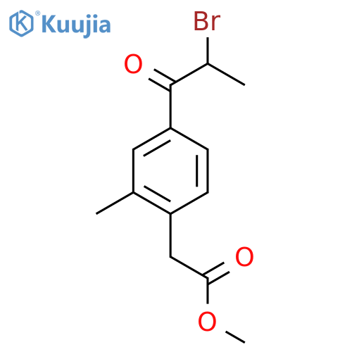 Methyl 4-(2-bromopropanoyl)-2-methylphenylacetate structure