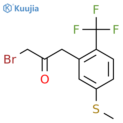 1-Bromo-3-(5-(methylthio)-2-(trifluoromethyl)phenyl)propan-2-one structure