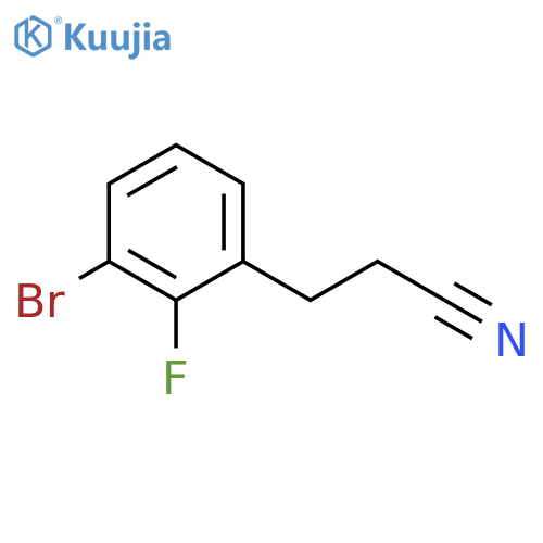 Benzenepropanenitrile, 3-bromo-2-fluoro- structure
