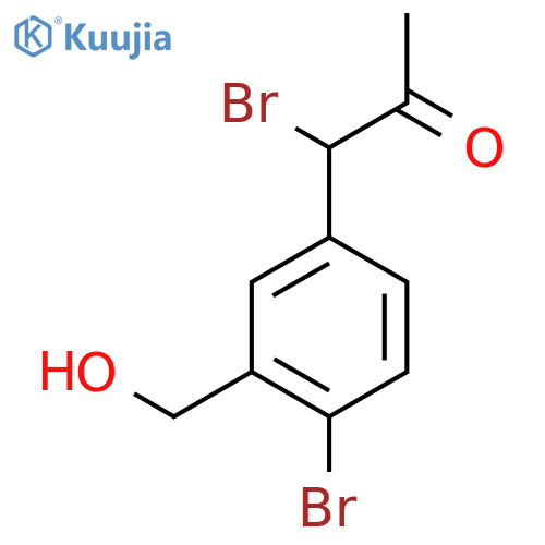 1-Bromo-1-(4-bromo-3-(hydroxymethyl)phenyl)propan-2-one structure