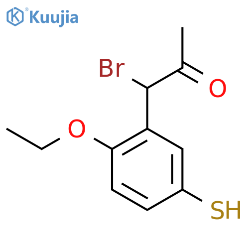 1-Bromo-1-(2-ethoxy-5-mercaptophenyl)propan-2-one structure