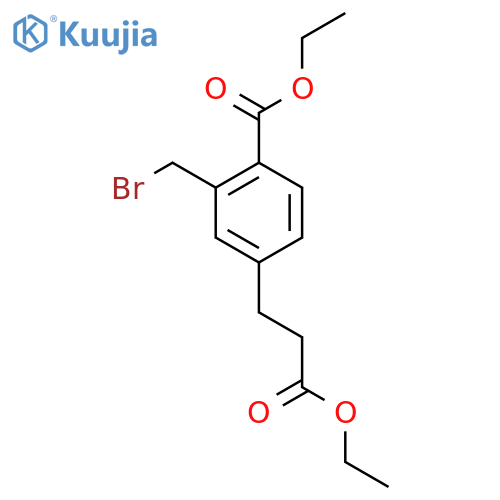 Ethyl 2-(bromomethyl)-4-(3-ethoxy-3-oxopropyl)benzoate structure