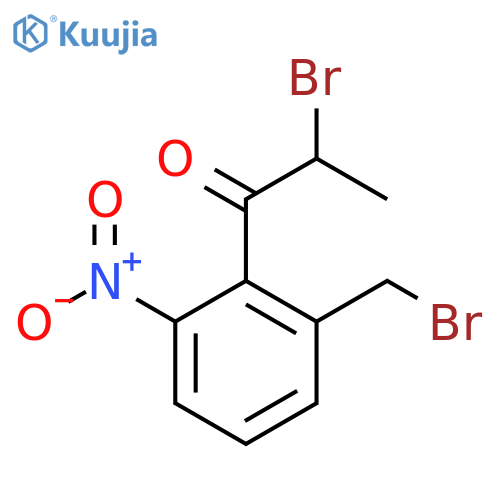 2-Bromo-1-(2-(bromomethyl)-6-nitrophenyl)propan-1-one structure