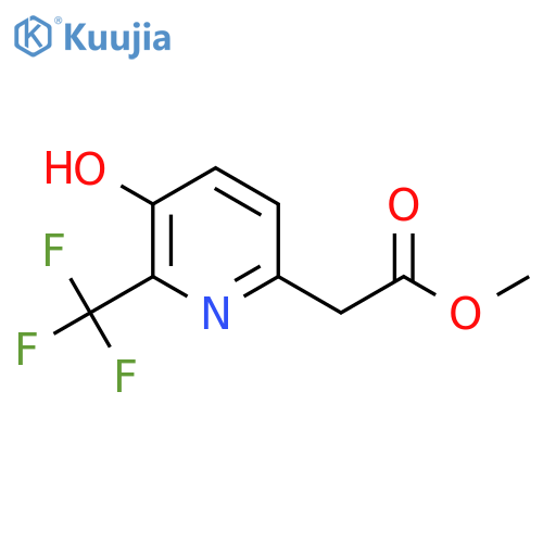 Methyl 3-hydroxy-2-(trifluoromethyl)pyridine-6-acetate structure