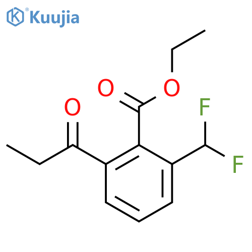 Ethyl 2-(difluoromethyl)-6-propionylbenzoate structure