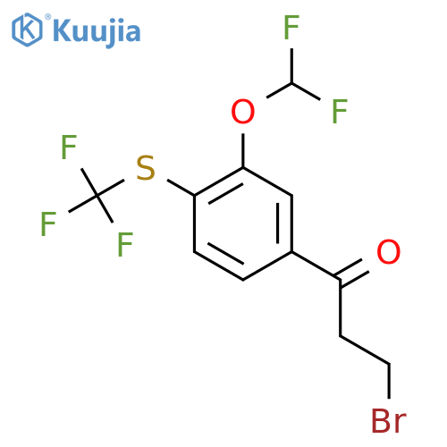 3-Bromo-1-(3-(difluoromethoxy)-4-(trifluoromethylthio)phenyl)propan-1-one structure