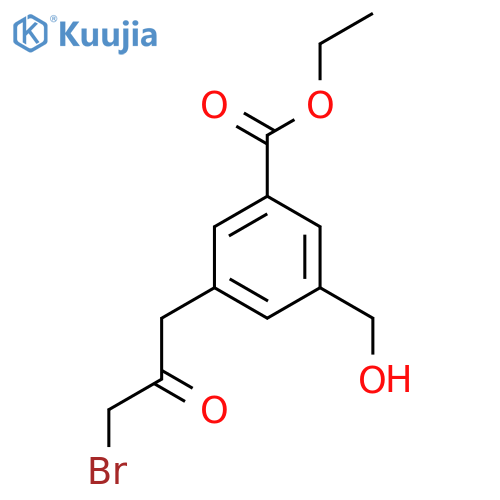 Ethyl 3-(3-bromo-2-oxopropyl)-5-(hydroxymethyl)benzoate structure