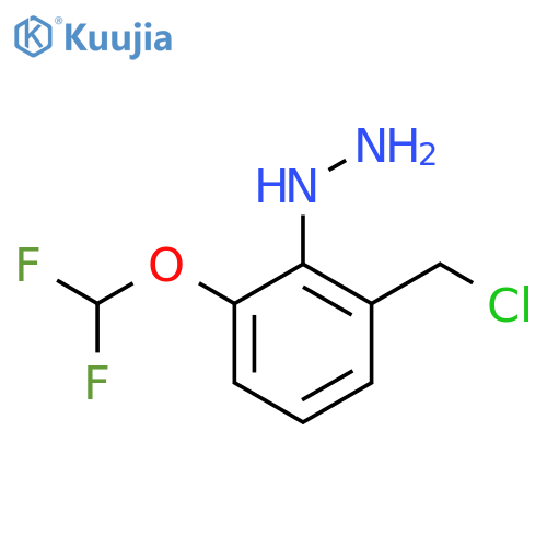 3-(Difluoromethoxy)-2-hydrazinylbenzyl chloride structure