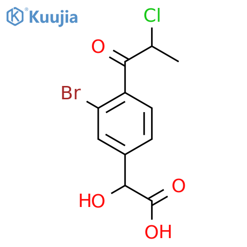 3-Bromo-4-(2-chloropropanoyl)mandelic acid structure