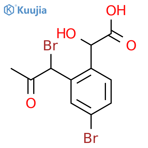 4-Bromo-2-(1-bromo-2-oxopropyl)mandelic acid structure