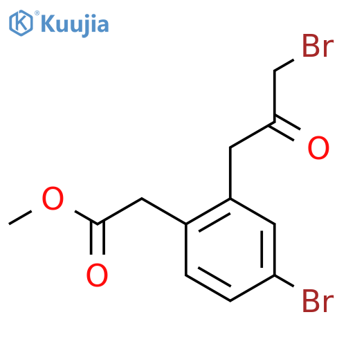 Methyl 4-bromo-2-(3-bromo-2-oxopropyl)phenylacetate structure
