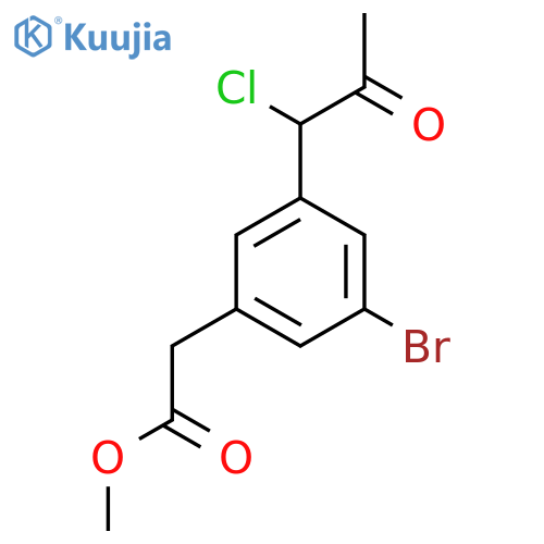 Methyl 3-bromo-5-(1-chloro-2-oxopropyl)phenylacetate structure