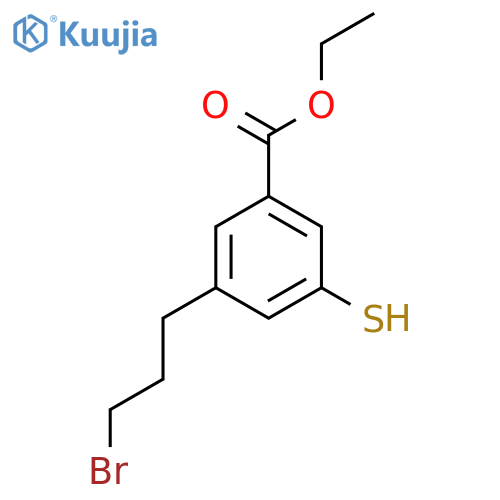 Ethyl 3-(3-bromopropyl)-5-mercaptobenzoate structure