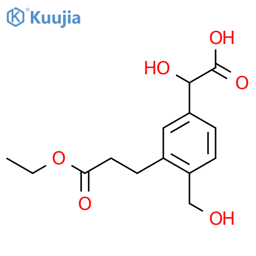 3-(3-Ethoxy-3-oxopropyl)-4-(hydroxymethyl)mandelic acid structure