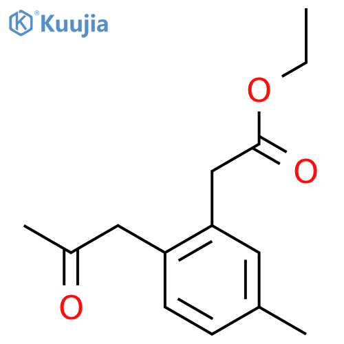 Ethyl 5-methyl-2-(2-oxopropyl)phenylacetate structure