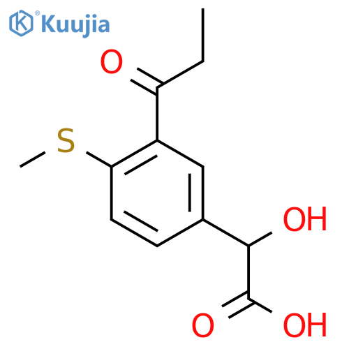 4-(Methylthio)-3-propionylmandelic acid structure