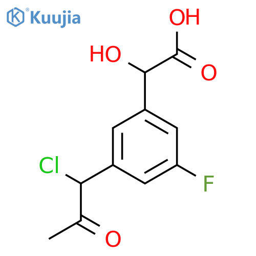 3-(1-Chloro-2-oxopropyl)-5-fluoromandelic acid structure