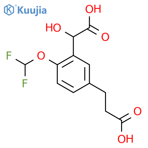 5-(2-Carboxyethyl)-2-(difluoromethoxy)mandelic acid structure
