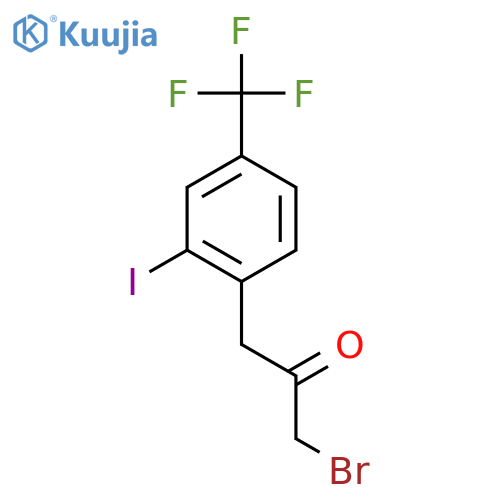 1-Bromo-3-(2-iodo-4-(trifluoromethyl)phenyl)propan-2-one structure