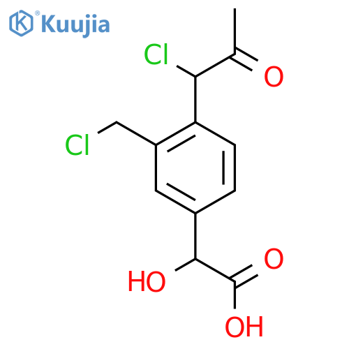 4-(1-Chloro-2-oxopropyl)-3-(chloromethyl)mandelic acid structure