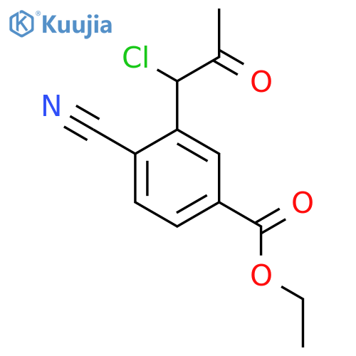Ethyl 3-(1-chloro-2-oxopropyl)-4-cyanobenzoate structure
