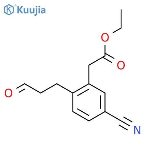 Ethyl 5-cyano-2-(3-oxopropyl)phenylacetate structure