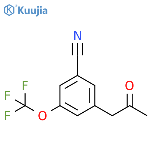 3-(2-Oxopropyl)-5-(trifluoromethoxy)benzonitrile structure
