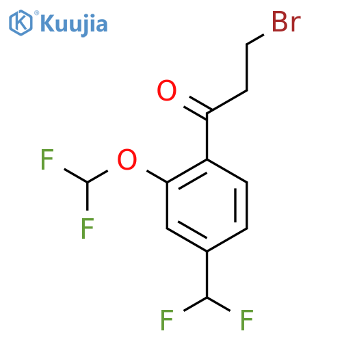 3-Bromo-1-(2-(difluoromethoxy)-4-(difluoromethyl)phenyl)propan-1-one structure