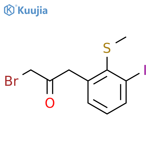 1-Bromo-3-(3-iodo-2-(methylthio)phenyl)propan-2-one structure
