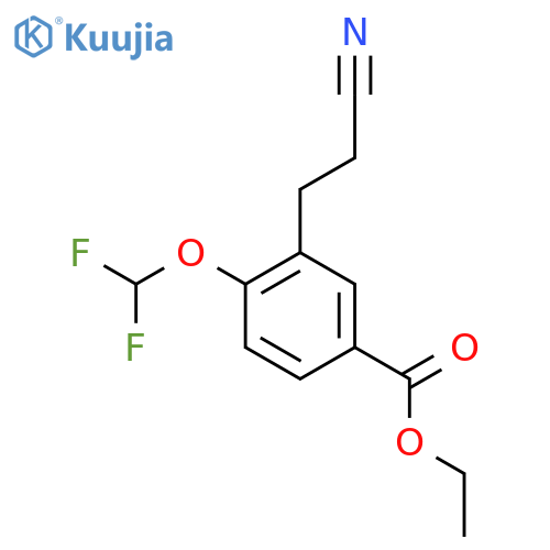 Ethyl 3-(2-cyanoethyl)-4-(difluoromethoxy)benzoate structure