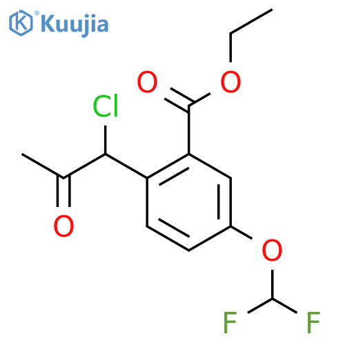 Ethyl 2-(1-chloro-2-oxopropyl)-5-(difluoromethoxy)benzoate structure