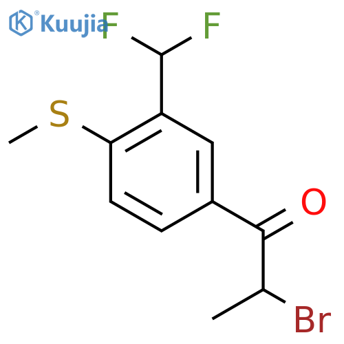 2-Bromo-1-(3-(difluoromethyl)-4-(methylthio)phenyl)propan-1-one structure