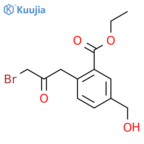 Ethyl 2-(3-bromo-2-oxopropyl)-5-(hydroxymethyl)benzoate structure