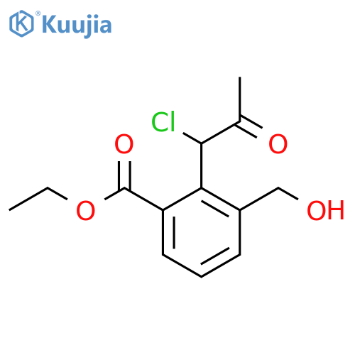 Ethyl 2-(1-chloro-2-oxopropyl)-3-(hydroxymethyl)benzoate structure