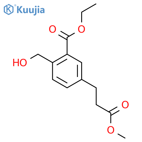 Ethyl 2-(hydroxymethyl)-5-(3-methoxy-3-oxopropyl)benzoate structure