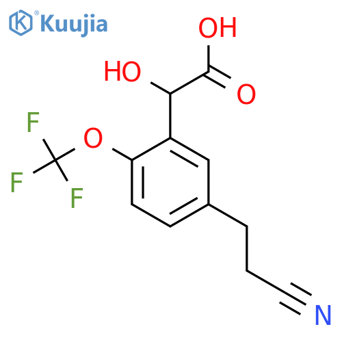 5-(2-Cyanoethyl)-2-(trifluoromethoxy)mandelic acid structure