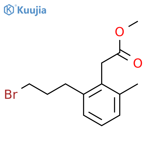 Methyl 2-(3-bromopropyl)-6-methylphenylacetate structure