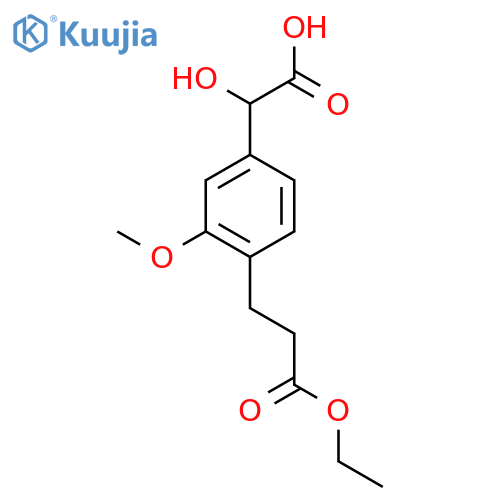 4-(3-Ethoxy-3-oxopropyl)-3-methoxymandelic acid structure