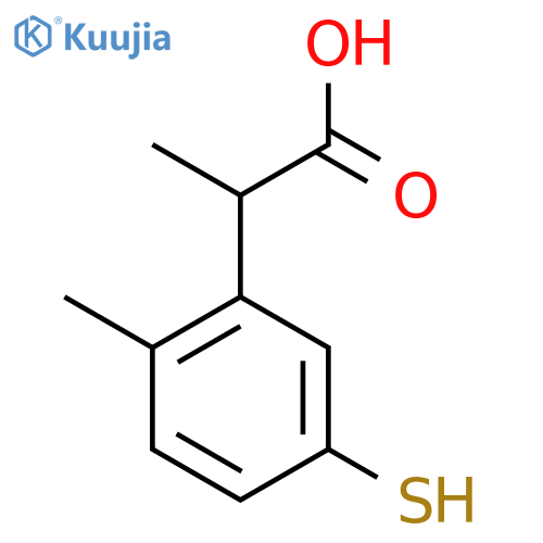 5-Mercapto-2-methylphenylpropanoic acid structure
