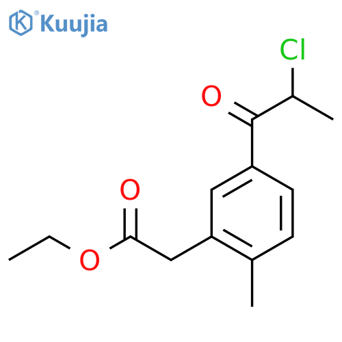 Ethyl 5-(2-chloropropanoyl)-2-methylphenylacetate structure