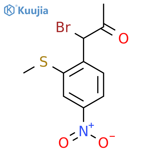 1-Bromo-1-(2-(methylthio)-4-nitrophenyl)propan-2-one structure