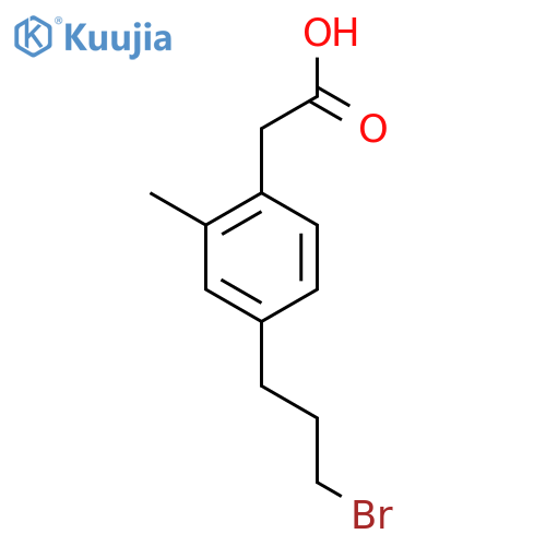 4-(3-Bromopropyl)-2-methylphenylacetic acid structure
