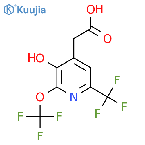 3-Hydroxy-2-(trifluoromethoxy)-6-(trifluoromethyl)pyridine-4-acetic acid structure