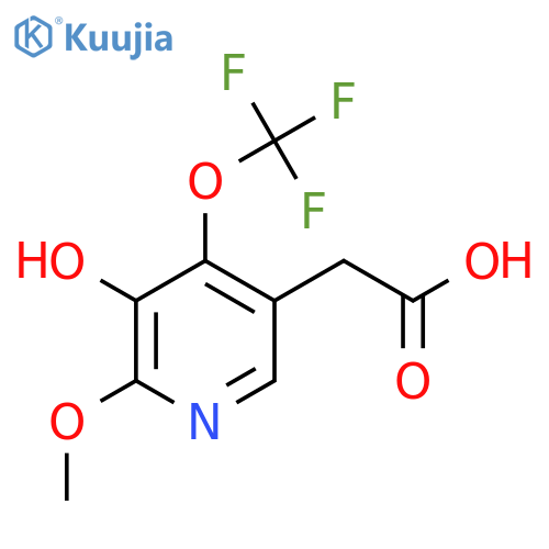 3-Hydroxy-2-methoxy-4-(trifluoromethoxy)pyridine-5-acetic acid structure