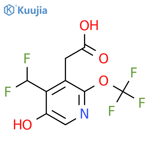 4-(Difluoromethyl)-5-hydroxy-2-(trifluoromethoxy)pyridine-3-acetic acid structure