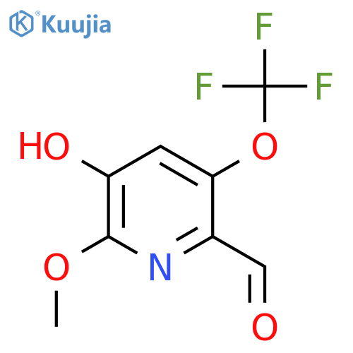 3-Hydroxy-2-methoxy-5-(trifluoromethoxy)pyridine-6-carboxaldehyde structure