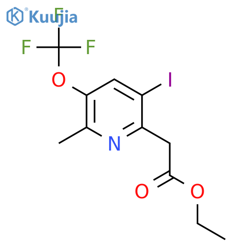 Ethyl 5-iodo-2-methyl-3-(trifluoromethoxy)pyridine-6-acetate structure