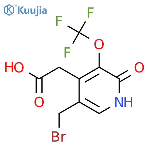 5-(Bromomethyl)-2-hydroxy-3-(trifluoromethoxy)pyridine-4-acetic acid structure