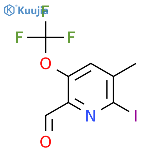 2-Iodo-3-methyl-5-(trifluoromethoxy)pyridine-6-carboxaldehyde structure
