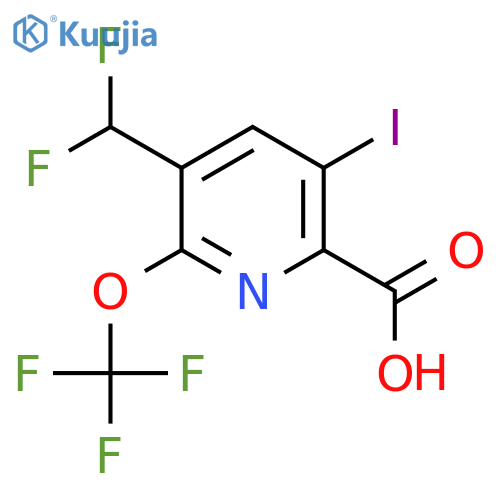 3-(Difluoromethyl)-5-iodo-2-(trifluoromethoxy)pyridine-6-carboxylic acid structure